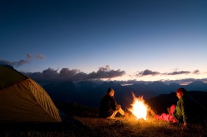 7785331 - couple tent camping in the wilderness